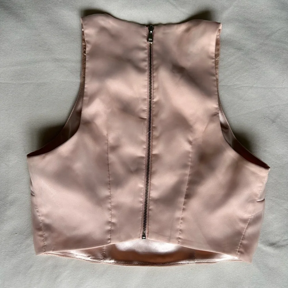 Bebe Embroidered Pink Crop Top